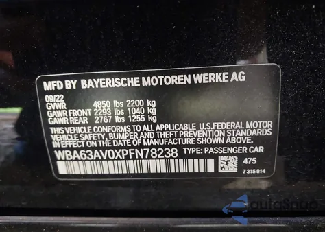 2023 BMW 430I from USA, damaged, VIN WBA63AV0XPFN78238